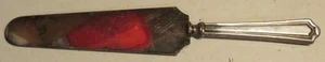 Coltello da torta Manchester manico sterling Mary Warren lama placcata argento 1910-1932 GU - Foto 1 di 9