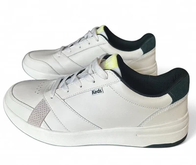 Keds Sneakers White Leather NWOB Womens 9.5 Court Up Shoes Lace-Up NEW - Image 1 of 4