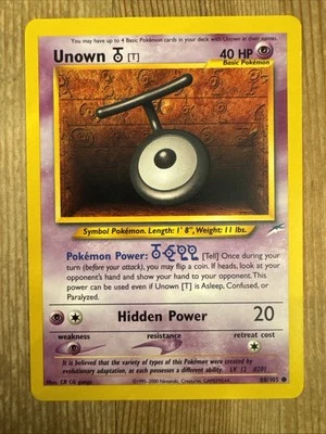Unown T 88/105 Common Neo Destiny Unlimited Pokemon MP 2002 Vintage WOTC - Image 1 of 2