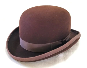 Bowler Hut Dorfman Pacific Herren Größe M 22,5 Zoll dunkelbraun Filz 31905 USA - Bild 1 von 15