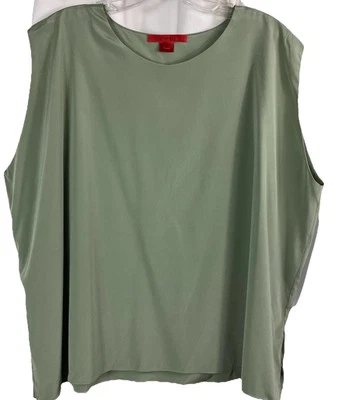 Camiseta camisola sin mangas talla 3 Shamask 100 % seda Celadon verde jade Foto 1 de 4
