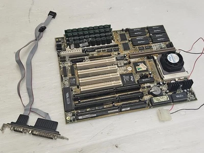 PCPartner MB500N, Socket 7 + Pentium 100MHz + RAM 32MB EDO - VINTAGE MOTHERBOARD - Image 1 of 4