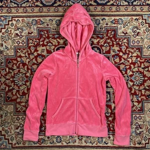 Sudadera con Capucha Juicy Couture Rosa Cremallera Completa Talla Grande Informal Y2K - Imagen 1 de 7