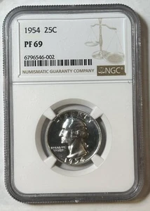1954 P Washington Quarter NGC PF-69 - Picture 1 of 2
