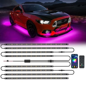 Aluminum RGBW LED Car Underglow Light Bar Kit Underbody Light Strip, APP Control - Picture 1 of 16