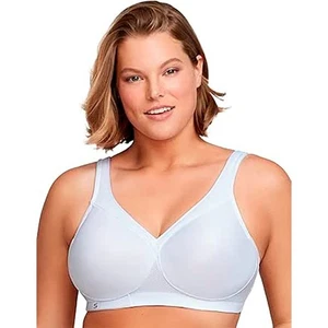 GLAMORISE Plus Size MagicLift Seamless Sports Bra Wirefree WHITE 48C - Picture 1 of 9