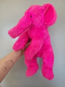 Vintage Large Soft Pink Elephant Toy Plush Beanie Large - Imagen 1 de 8