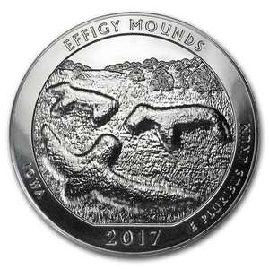 2017 5 oz Silver ATB Effigy Mounds National Monument, Iowa - Picture 1 of 6