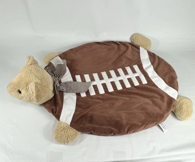 Tapete de pelúcia Bearington bebê futebol ursinho de pelúcia barriga tempo cobertor travesseiro 32" - Imagem 1 de 4