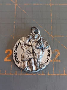 Creed 925 Sterling Silver St. Christopher Pendant Charm I am A Baptist - Picture 1 of 2