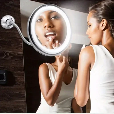 Specchio ingrandimento 10X- Regolabile con luce a led - Immagine 1 di 4