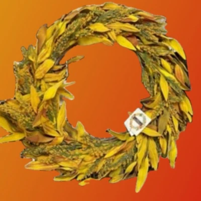 Guirnalda Gardener's Eden otoño tonos amarillos dorados imitación hoja lavanda y ramita 24" Foto 1 de 4