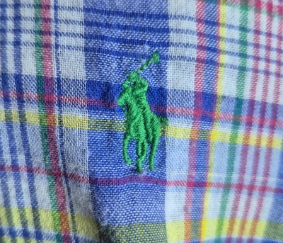 Polo Ralph Lauren Para Hombres Madrás Camisa Abotonada L Multicolor En Capas NUEVA Foto 1 de 4