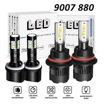 For Pontiac Sunfire 2000-2002 4pcs LED Headlight High/Low Fog Light Bulbs Combo - Image 1 of 4