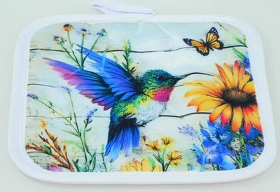 Bache acolchado para colibrí artesanal | Decoración de cocina colorida Foto 1 de 4