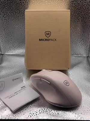 Micropack Wireless Ergonomic Vertical Mouse Pink Bluetooth & 2.4G w/ USB... - Image 1 of 3