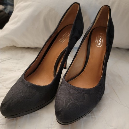 Scarpe con tacco Coach Caya Signature C nere decolte taglia 8B