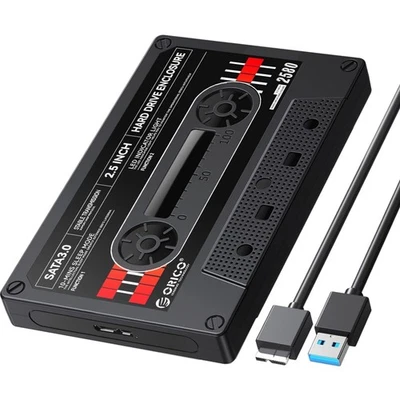 Retro Festplattengehäuse 2 5 Zoll USB 3 0 SATA 3 0 schwarz - Bild 1 von 4