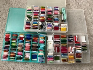 283-pc Lot Vintage DMC Embroidery Floss Thread on Cards Asst Colors, In Cases - Picture 1 of 5