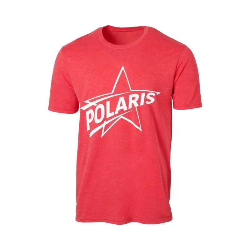 Polaris Snowmobile Men's Retro Star Tee T-Shirt - RED  - MEDIUM or  XL - NEW - Image 1 of 2