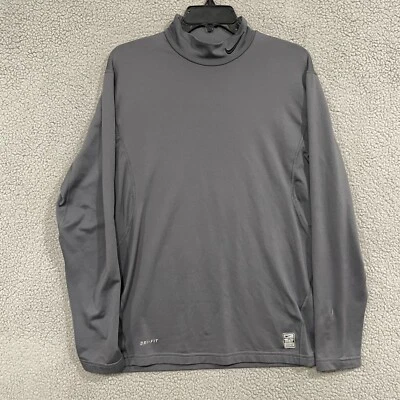 Nike Pro Combat Shirt Mens L Gray Fitted Dri-Fit Long Sleeve Stretch - Image 1 of 4