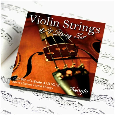 Adagio VIOLIN STRINGS SET 4/4 3/4 - Beginner to Pro Quality Series RRP £10.99 - Image 1 of 4
