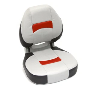 MARINE PRO FOLDING BOAT SEAT - GREY/CHARCOAL/RED (75195GCR) yacht fishing rib - Picture 1 of 3