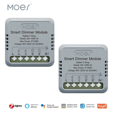 MOES Neu ZigBee Mini Smart Dimmer Lichtschalter Modul Unterputz Alexa Google App - Bild 1 von 4