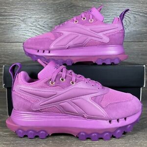 Reebok Women's Cardi B Classic Leather V2 Purple Pink Shoes Sneakers Trainers