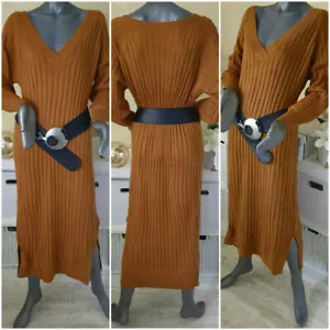 Kleid Umstandskleid Strickkleid Midikleid Umstandsmode braun Gr. 40/42 *NEU* - Bild 1 von 5