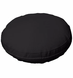 pb301r Black Round Faux Leather Soft Thick Mattresses Cushion Cover Custom Size - Picture 1 of 6