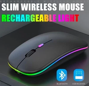 2,4 GHz kabellose optische Maus USB wiederaufladbare RGB kabellose Mäuse - Bild 1 von 12