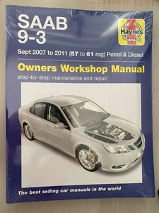 Haynes SAAB 9-3 2.0 PETROL 1.9 DIESEL SAL ESTATE CABRIO 2007-11 REPAIR MANUAL - Picture 1 of 2