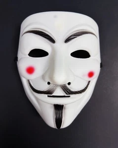 V for Vendetta, Anonymous Guy Fawkes Mask, Halloween Mask, White Mask, V Mask - Picture 1 of 6