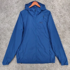 REI Co-Op Flash Jacket Mens Medium Tall Blue Lightweight Packable Hooded Hiking - Picture 1 of 20