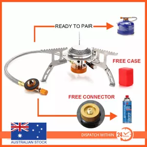 Portable Gas Stove Camping Burner Outdoor Picnic Cooking Hiking Gear Cooker - Picture 1 of 14
