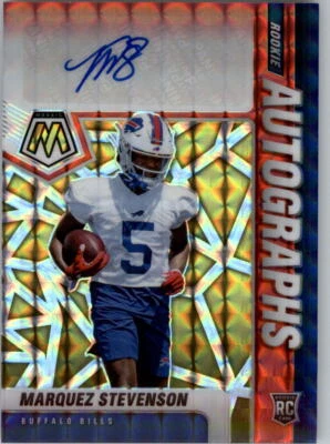 2021 Panini Mosaic Rookie Auto Mosaic Choice Fusion Red Yellow Marquez Stevenson - Image 1 of 2