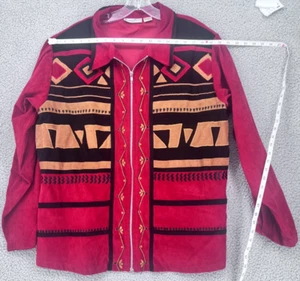 VTG Nouveau Monde Plus Women's Red/Brown Zip- Up Jacket SIze 3X - Picture 1 of 14