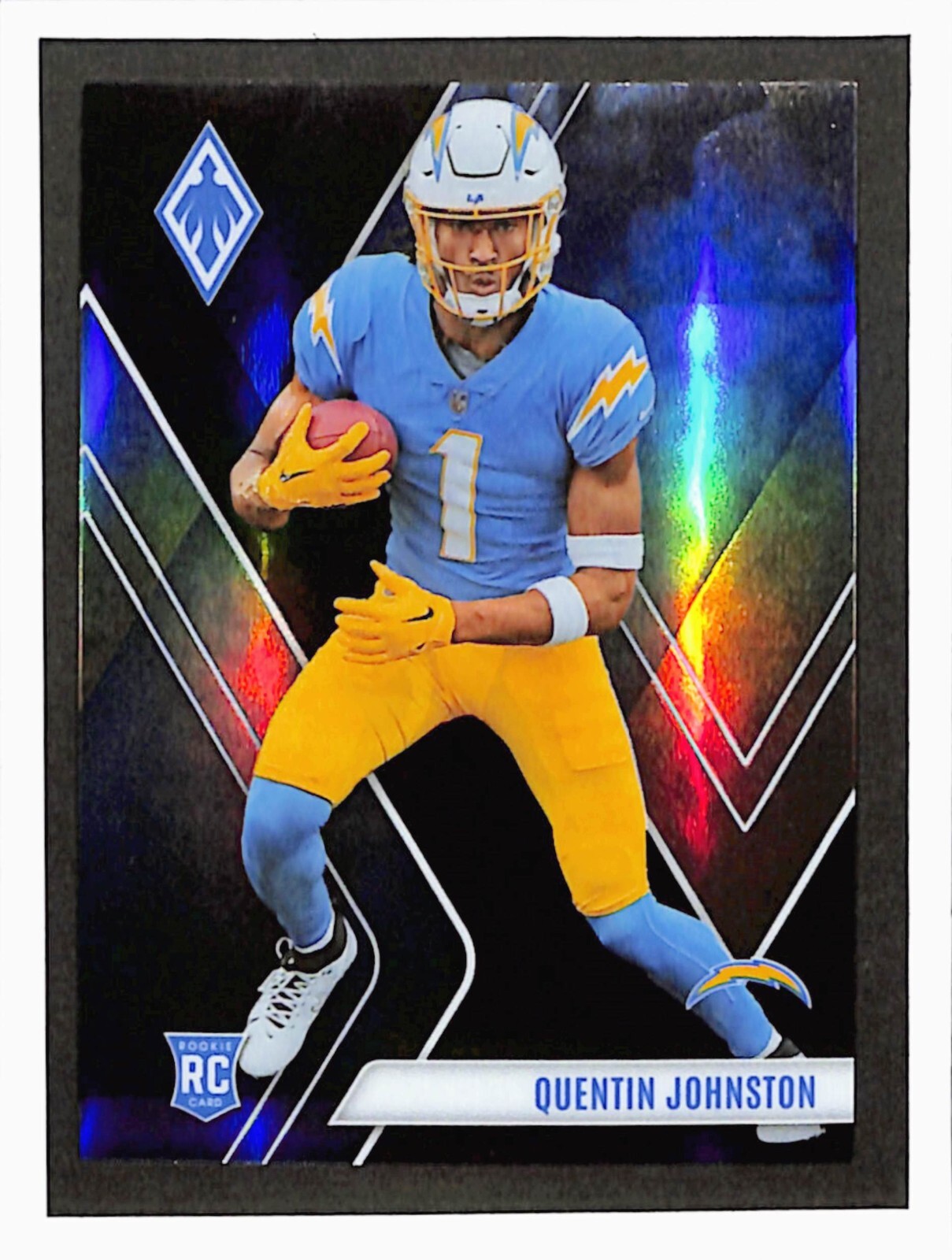 2023 Panini Phoenix QUENTIN JOHNSTON #107 RC BLACK SP /10 LOS ANGELES CHARGERS