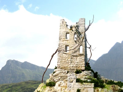 BURGFRIED Burgruine Spur H0/TT/N NEBELFELS men100876 - Bild 1 von 4