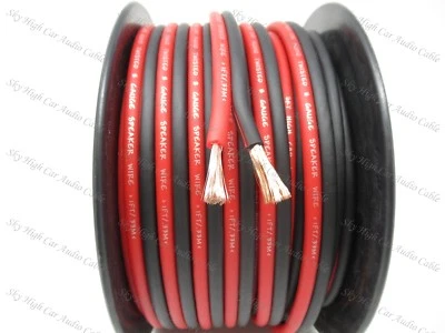 100 ft TRUE 8 Gauge AWG RED/BLACK Sky High Car Audio Speaker Wire Car w/ Spool