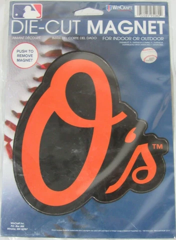 MLB Baltimore Orioles 6 inch Auto Magnet Logo on Baseball by Fremont Die Cover