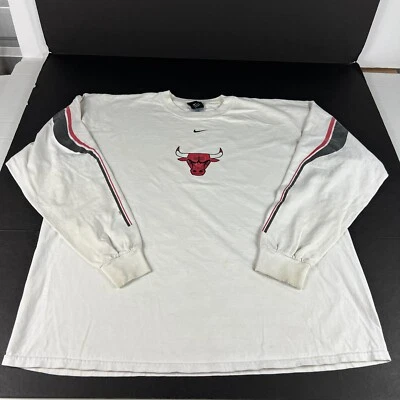 Camisa Swoosh De Colección Nike Chicago Bull Center Extra Grande Doblada Golpeada Manga Larga Foto 1 de 4