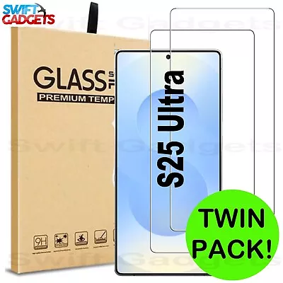 SWIFT GLASS For Samsung Galaxy S25 Ultra Tempered Glass Screen Protector Cover Twin Pack