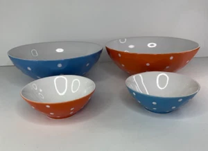 Maxwell & Williams Streuen Orange & Blau 2-11" Schüsseln 2-6" Schüsseln Poka Dot - Bild 1 von 8