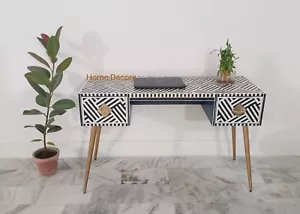 handmade bone inlay work desk, bone inlay desk, bone inlay furniture desk, - Picture 1 of 7