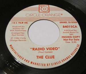 The CLUE -  Radio Video / Stay The Night With Me 45 Circle Orange 7" Power Pop - Picture 1 of 2