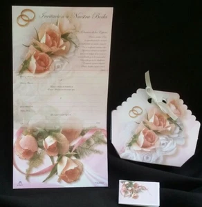 SET,12 Invitaciones De Boda (Spanish Wedding Invitations),Bombonieras,Matrimonio - Picture 1 of 9