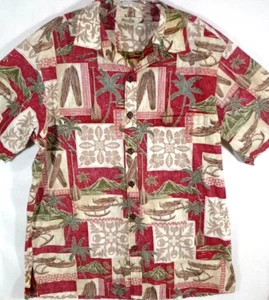 Paradise Bay-Mens Hawaiian Shirt-Large-Classic-Button Down-Short Sleeve-Casual - Picture 1 of 7