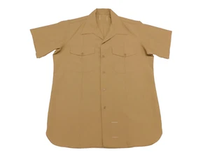 USMC Khaki Dress Shirt Large US Marine P/W Short Sleeve Service Military Uniform - Picture 1 of 6